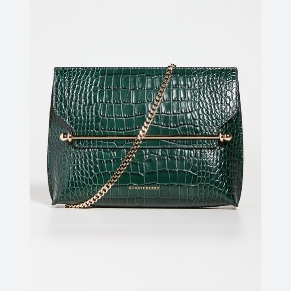 Strathberry Emerald Croc-Embossed Crossbody Bag - Picture 2 of 10